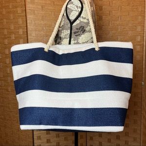 Cloth Stripped Beach Bag-NWOT